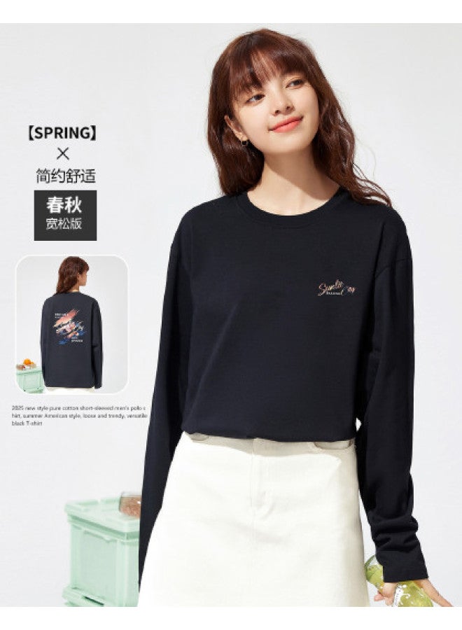 Baleno Men'S And Women'S Unisex Long Sleeve T-Shirt, Loose Fit, Fashion Print Round Neck Top For Spring And Autumn Layering - Image 1