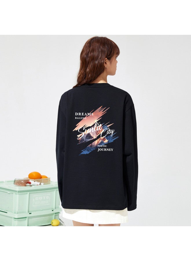 Baleno Men'S And Women'S Unisex Long Sleeve T-Shirt, Loose Fit, Fashion Print Round Neck Top For Spring And Autumn Layering - Image 4