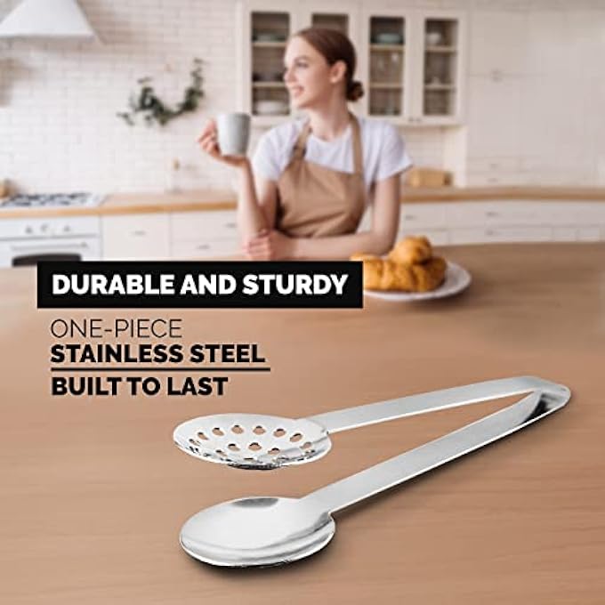 إكسفور عصارة أكياس الشاي، 4 قطع، حامل أكياس شاي من الفولاذ المقاوم للصدأ، مشبك مصفاة أكياس الشاي للإمساك بمكعبات الثلج للشاي الأسود السائب أو شاي الأعشاب أو أكياس الشاي المثلج لأدوات المطبخ - Image 5