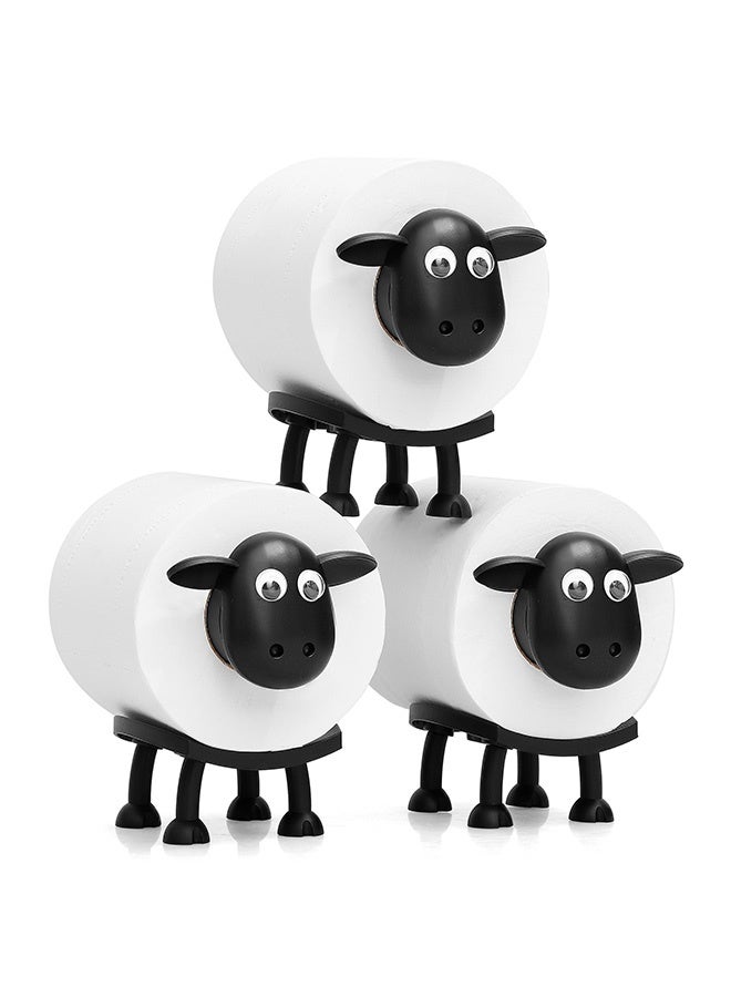 Peachjoy Sheep Toilet Roll Holder - Funny Toilet Paper Holder Free Standing Bathroom Set - 3D Printed Black Sheep Loo Roll Holder - Hilarious Tissue Paper Roll Storage - Cute Bathroom Decor - Set of 3  - Image 1