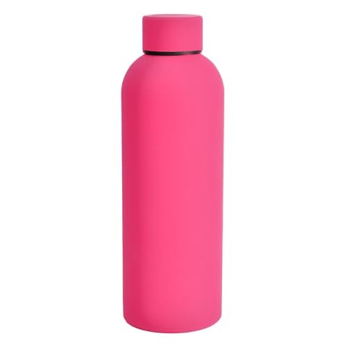 SuperGeneriX 17oz Matte Finish Stainless Steel Water Bottle | Vacuum Insulated Travel Bottle | 12 hrs Hot & 18 hrs Cold | Smooth Rubber Finish Water Bottle (Pink) - Image 1