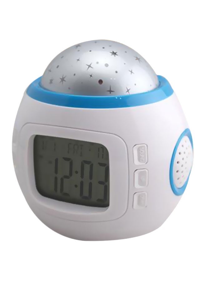 NIBEMINENT LED Alarm Clock White/Grey/Blue 10.5x10.3x8.2cm