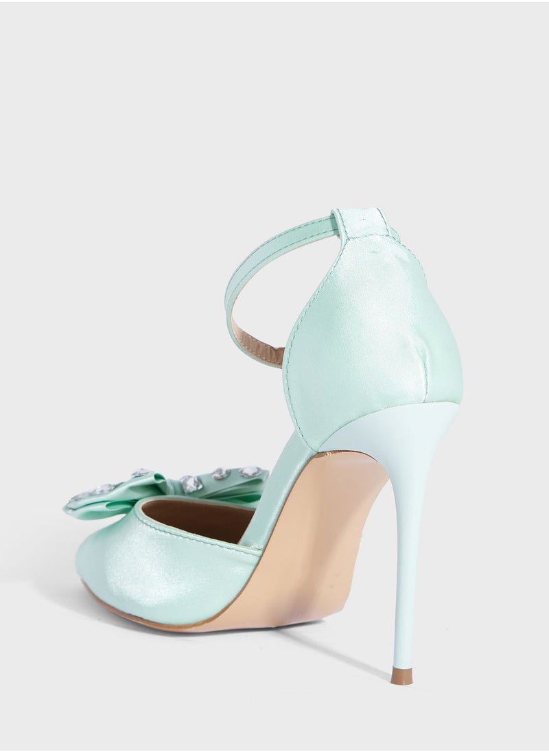 Ella Limited Edition - Satin High Heel  Pump With Bow - Image 1