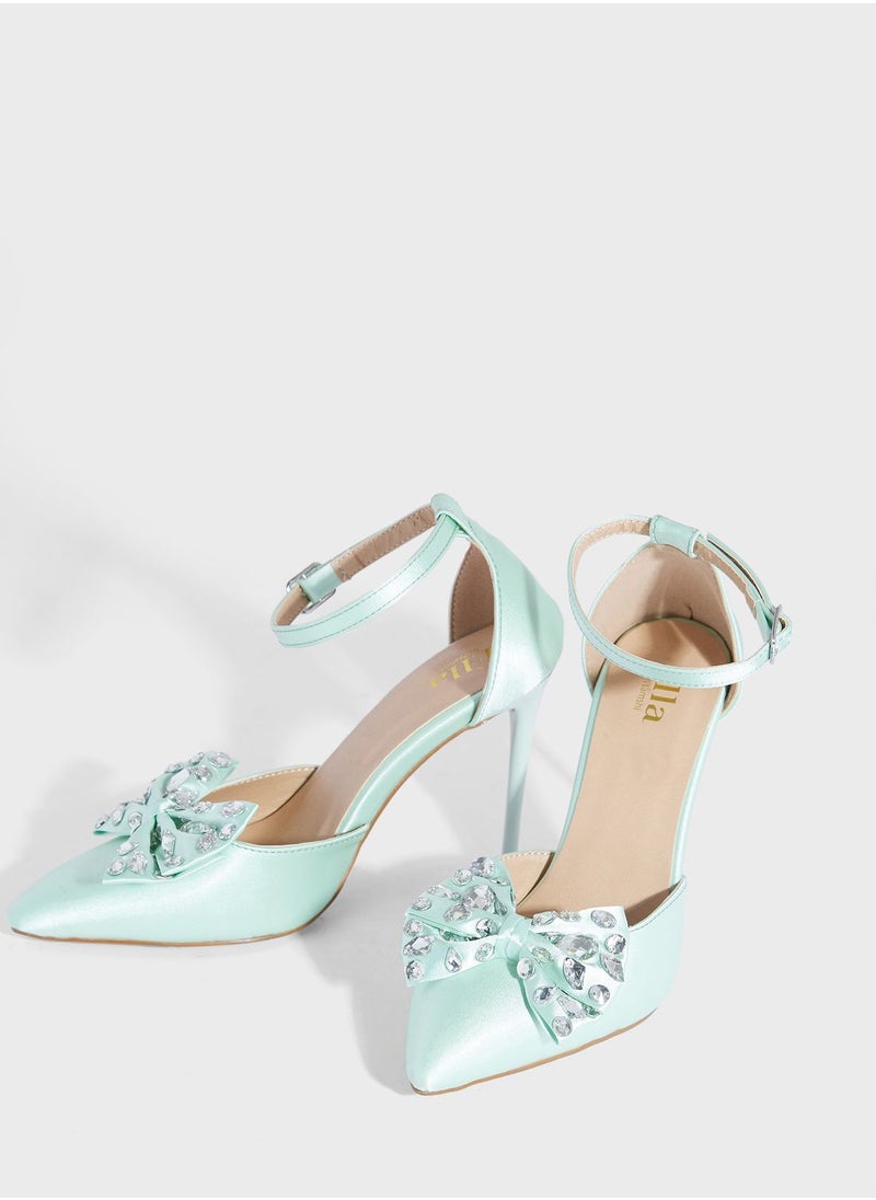 Ella Limited Edition - Satin High Heel  Pump With Bow - Image 1