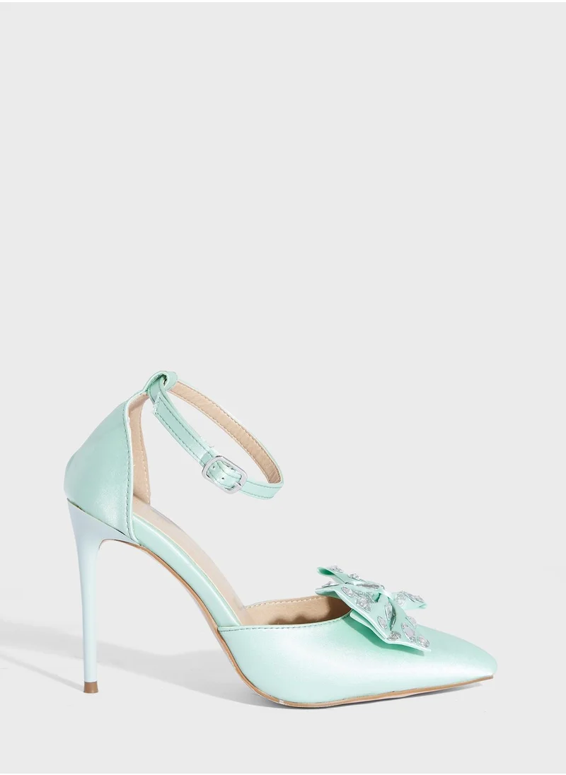 Ella Limited Edition Satin High Heel  Pump With Bow