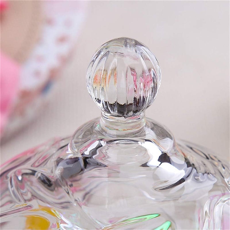 WRINGO 400 ML Glass Candy Sweet Jars with Lid Crystal Bon Jar Covered Sugar Bowl Small Decorative Cookie Dish Buffet Storage Container Crystal Candy 1PC - Image 4