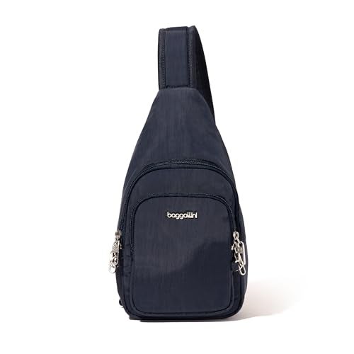 Baggallini Anti-Theft Daytripper Sling - 7x12 Securtex Crossbody Bag Travel Safe, Locking Zippers, Slash-Resistant Strap - Image 1