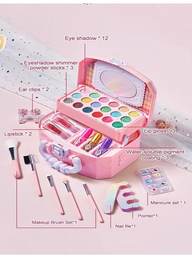 Beauenty Kids Makeup Kit for Girls Ages 4-8 – Complete Washable Cosmetic Set with Portable Case, Safe & Non-Toxic Pretend Beauty Toy Gift - Image 2