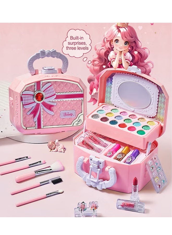 Beauenty Kids Makeup Kit for Girls Ages 4-8 – Complete Washable Cosmetic Set with Portable Case, Safe & Non-Toxic Pretend Beauty Toy Gift - Image 4