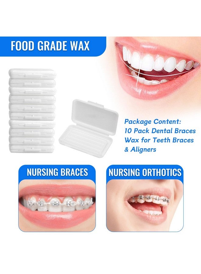 Ceonam 10 Pack Dental Braces Wax For Teeth Braces & Aligners 50 Unscented & Flavorless Orthodontic Wax Strips For Dental Care Braces Brackets Cover Lip Protector Oral Appliances Ortho Accessories - Image 2