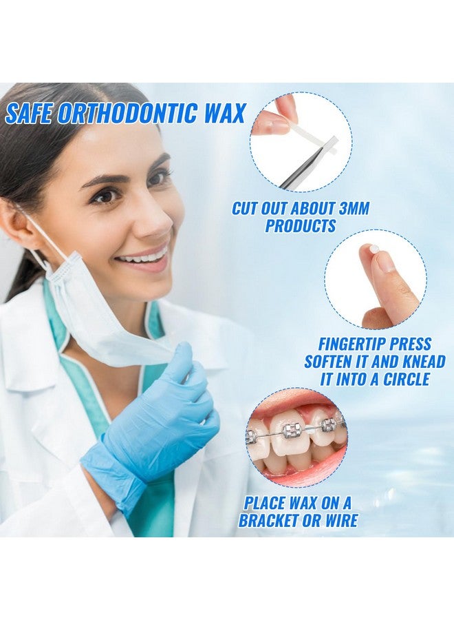 Ceonam 10 Pack Dental Braces Wax For Teeth Braces & Aligners 50 Unscented & Flavorless Orthodontic Wax Strips For Dental Care Braces Brackets Cover Lip Protector Oral Appliances Ortho Accessories - Image 5