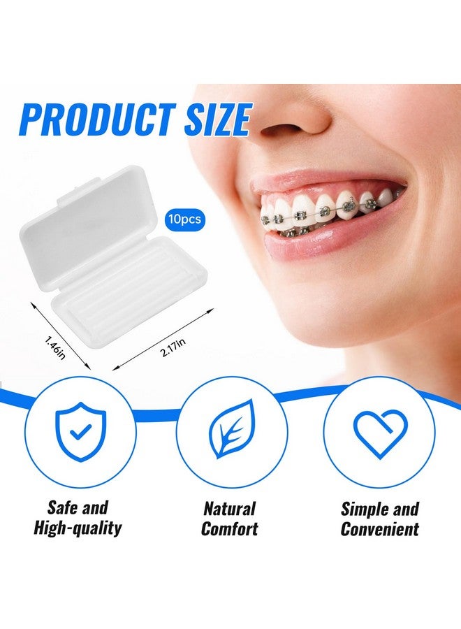 Ceonam 10 Pack Dental Braces Wax For Teeth Braces & Aligners 50 Unscented & Flavorless Orthodontic Wax Strips For Dental Care Braces Brackets Cover Lip Protector Oral Appliances Ortho Accessories - Image 3