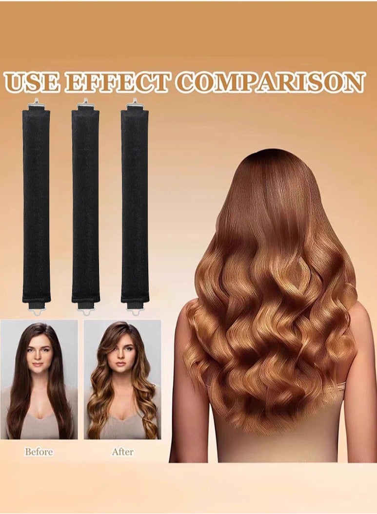 RedMapleTEK Heatless Hair Curler, Flexi Rods with Hook, No Heat Curlers for All Hair Types, Overnight Heatless Curls for Blowout Hair （Black) - Image 2