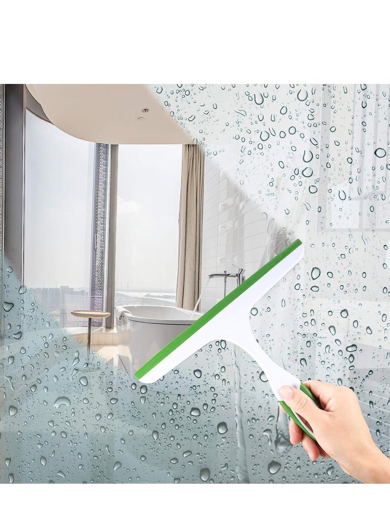 SYOSI ممسحة سيليكون متعددة الأغراض ممسحات مطاطية للاستحمام 22 × 27 سم منظف زجاج النوافذ كاشط زجاج السيارة لمرآة الحمام الأرض 2 قطع أخضر أزرق  - Image 4