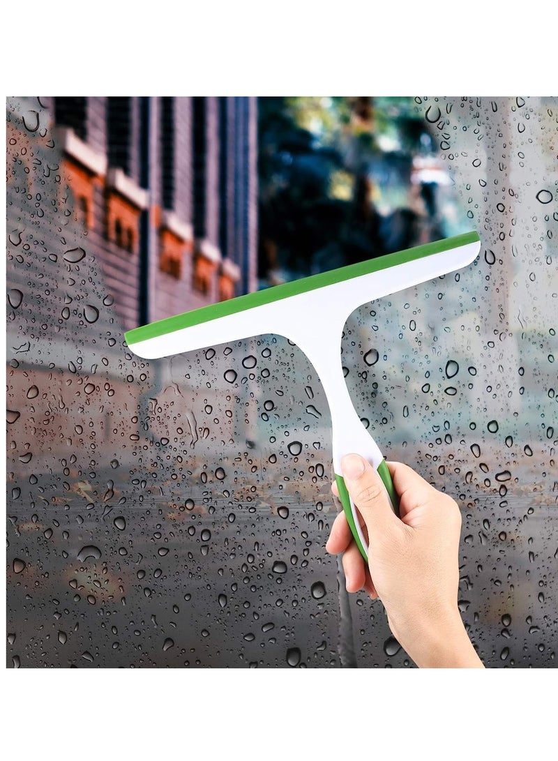 SYOSI ممسحة سيليكون متعددة الأغراض ممسحات مطاطية للاستحمام 22 × 27 سم منظف زجاج النوافذ كاشط زجاج السيارة لمرآة الحمام الأرض 2 قطع أخضر أزرق  - Image 3