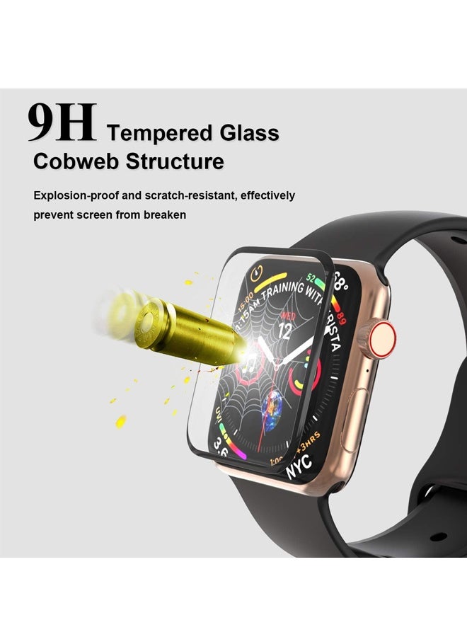 2Pcs Tempered Glass Screen Protector for Apple Watch Series 9 Series 8/7 Screen Protector 41mm, 3D Full Coverage Waterproof Bubble-Free HD Clear Film - Image 3