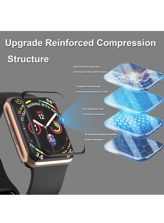 2Pcs Tempered Glass Screen Protector for Apple Watch Series 9 Series 8/7 Screen Protector 41mm, 3D Full Coverage Waterproof Bubble-Free HD Clear Film - Image 2