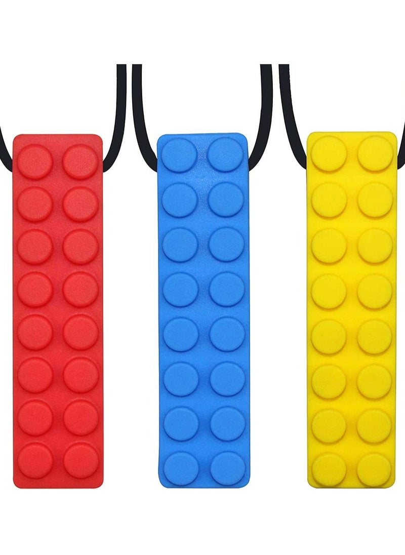 SYOSI - 3 Pack Sensory Chewing Necklace Durable Silicone Chewer for ADHD Teething Biting Oral Motor Chewy Stick Tube Toy Jewelry Boys Girls Adults Toddlers Tougher Chew - Image 1