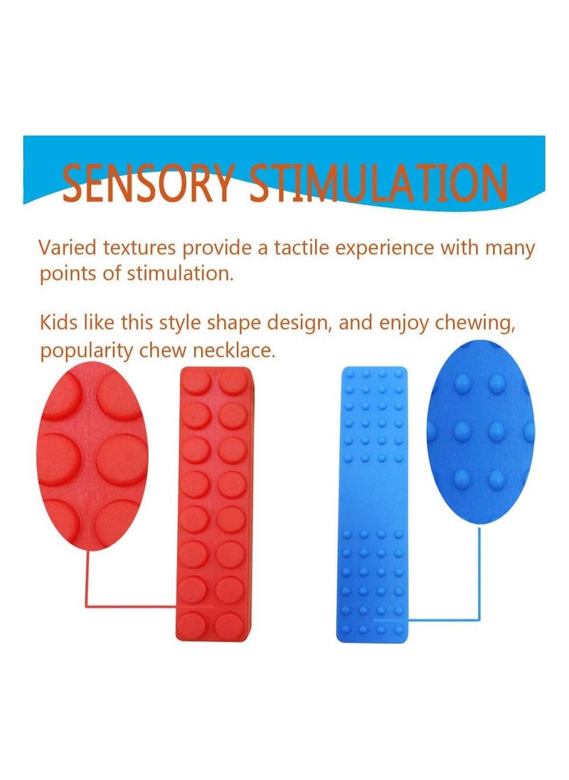 SYOSI - 3 Pack Sensory Chewing Necklace Durable Silicone Chewer for ADHD Teething Biting Oral Motor Chewy Stick Tube Toy Jewelry Boys Girls Adults Toddlers Tougher Chew - Image 1