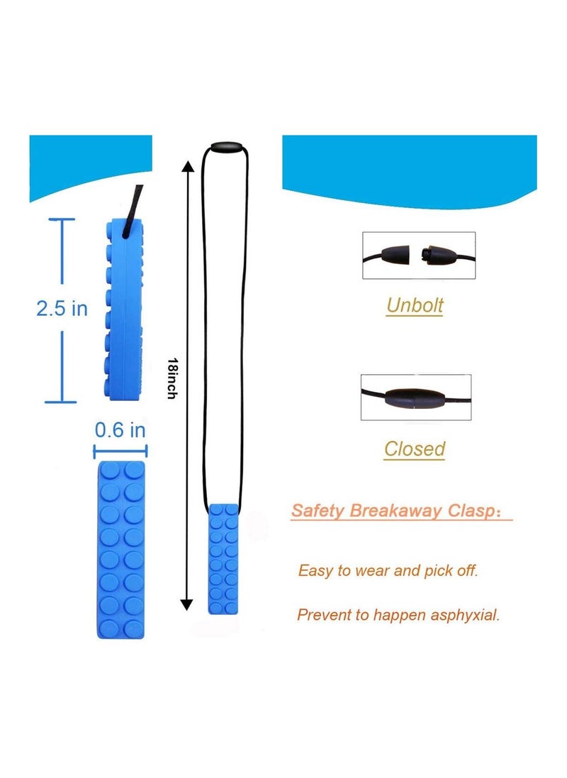 SYOSI - 3 Pack Sensory Chewing Necklace Durable Silicone Chewer for ADHD Teething Biting Oral Motor Chewy Stick Tube Toy Jewelry Boys Girls Adults Toddlers Tougher Chew - Image 1