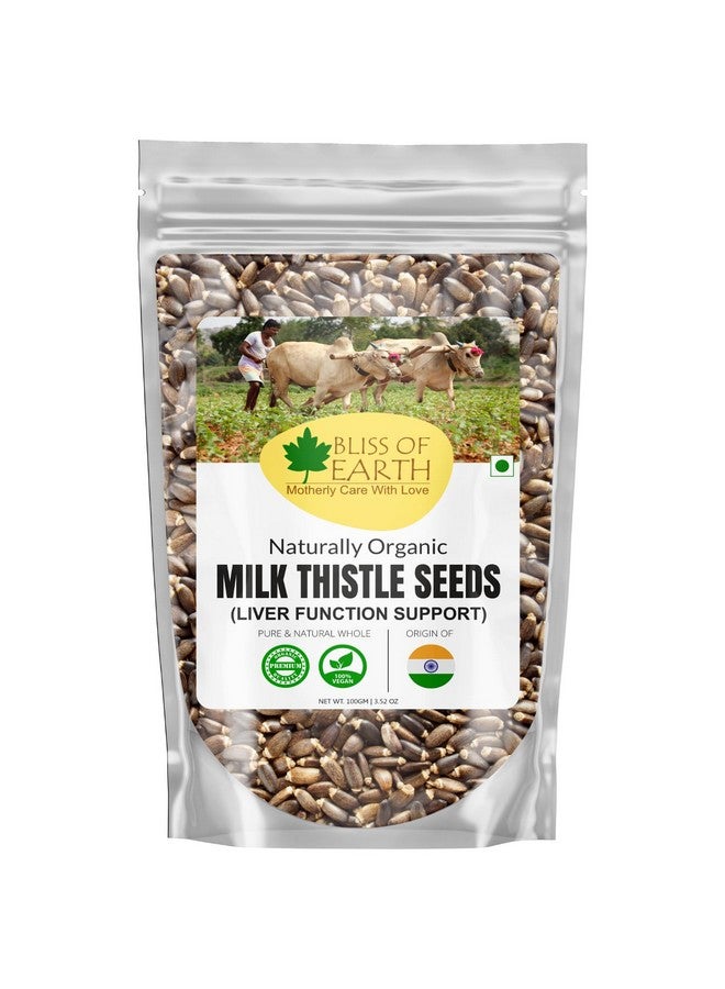 BLISS OF EARTH بليس أوف إيرث بذور الشوك الحليب غذاء عضوي خارق رائع لصحة الأمعاء وتعزيز المناعة | يعزز صحة الجلد | غني بالبروتين | 100 جرام - Image 1