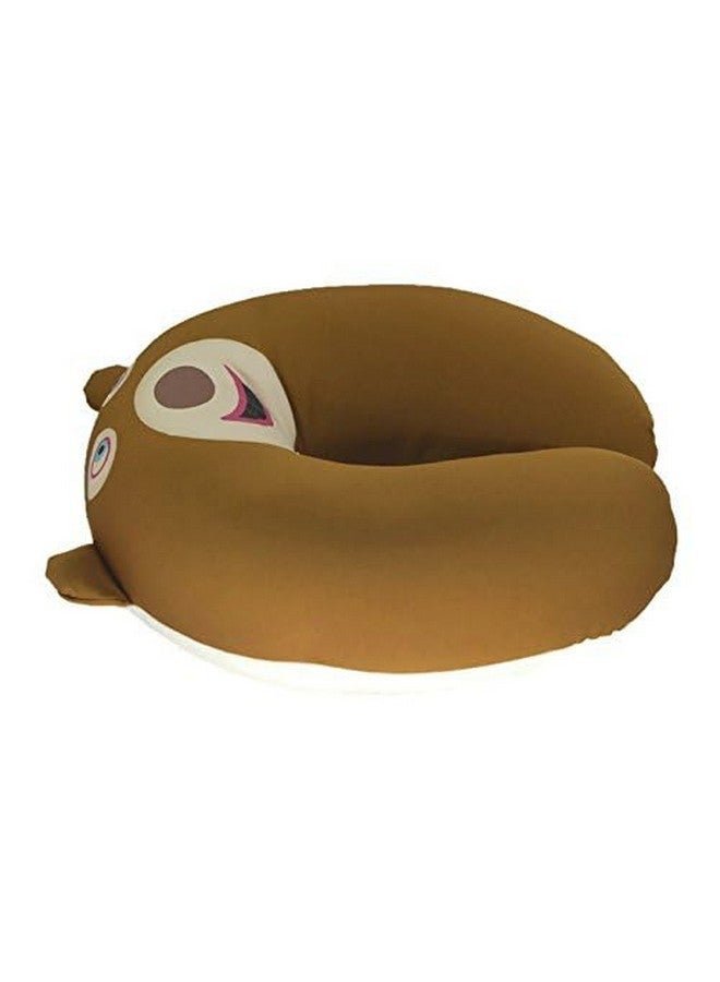 JERN وسادة رأس كرتونية جيرن ووسادة عنق للأطفال الأولاد والبنات، للمراهقين، ملحقات السفر للطائرة، السيارة، الاستلقاء، وسادة سفر لطيفة (بني) - Image 4