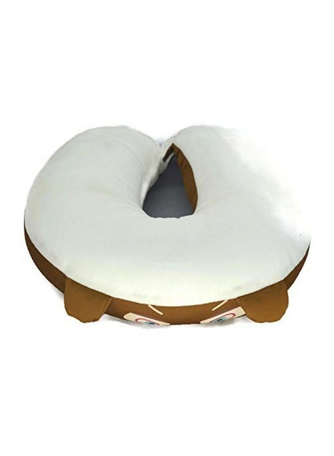 JERN وسادة رأس كرتونية جيرن ووسادة عنق للأطفال الأولاد والبنات، للمراهقين، ملحقات السفر للطائرة، السيارة، الاستلقاء، وسادة سفر لطيفة (بني) - Image 3