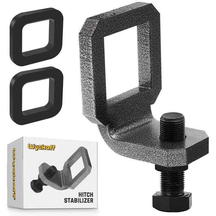 Wyckoff 2 AntiRattle Hitch Clamp with 2 Silencer Pads Heavy Duty Steel Tightener Hitch Stabilizer Quieter Towing Powder Coated for Corrosion Resistance - Image 1