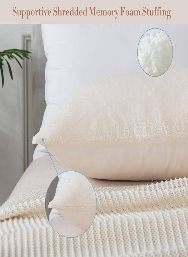 WhatsBedding وسادة واتس بيدينج للجسم مع غطاء وسادة من الفرو الصناعي الناعم، وسادة طويلة ورقيقة للجسم، وسادة عناق من فرو الشيربا الناعم للبالغين - أسود - Image 4