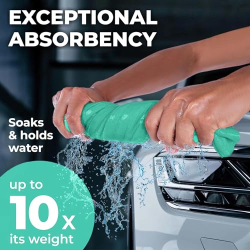 Mighty Cleaner Premium 2pk Mini +1 Free Shammy Cloth for Car Drying - (17”x13”) - Super Absorbent Chamois Towel for Car - Reusable Shammy Towel for Car - Scratch-Free Car Drying Towel - Image 2