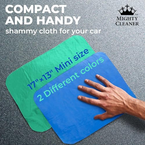 Mighty Cleaner Premium 2pk Mini +1 Free Shammy Cloth for Car Drying - (17”x13”) - Super Absorbent Chamois Towel for Car - Reusable Shammy Towel for Car - Scratch-Free Car Drying Towel - Image 5