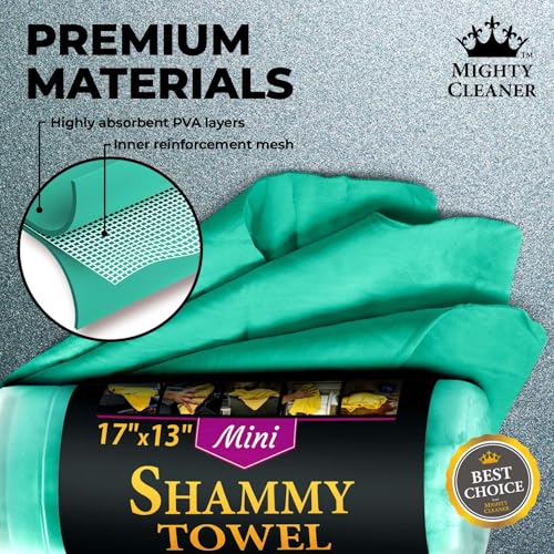 Mighty Cleaner Premium 2pk Mini +1 Free Shammy Cloth for Car Drying - (17”x13”) - Super Absorbent Chamois Towel for Car - Reusable Shammy Towel for Car - Scratch-Free Car Drying Towel - Image 4