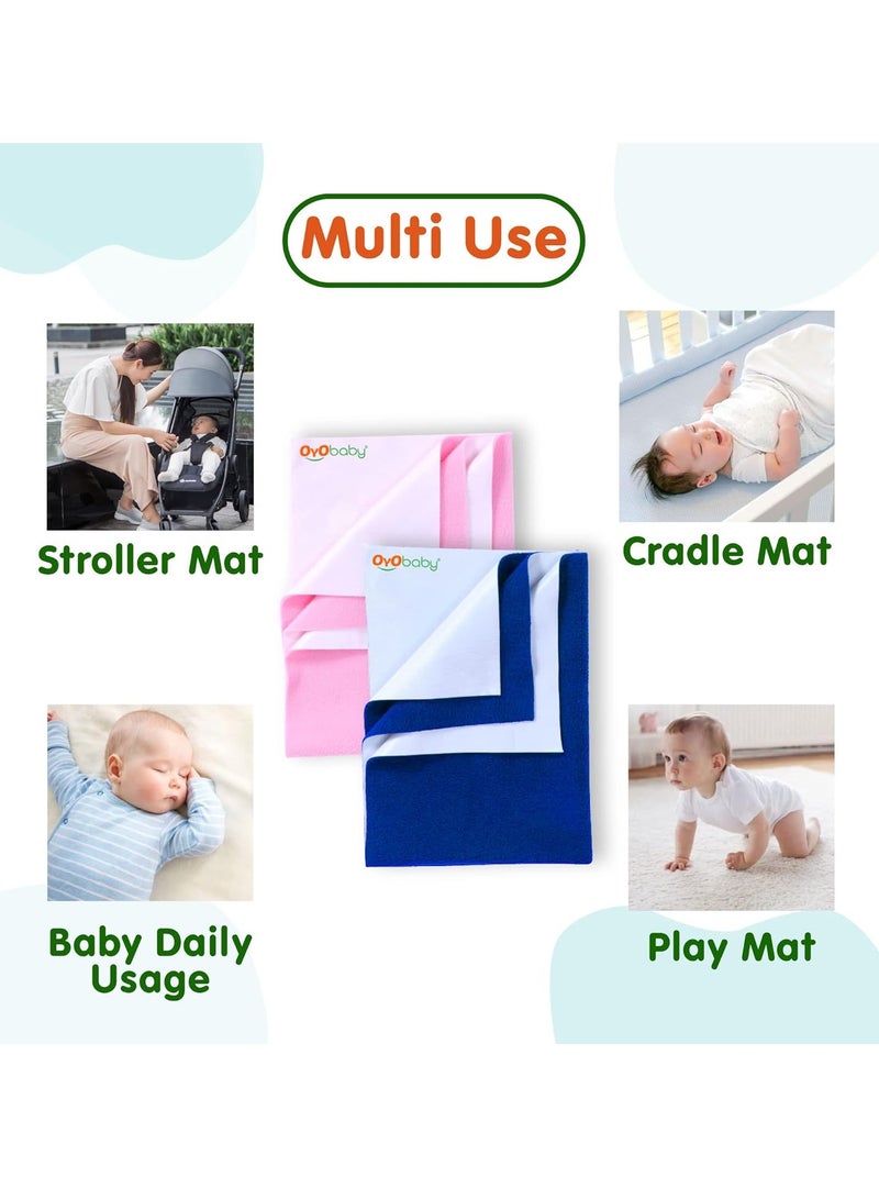 OYO Baby Reuseable Waterproof Dry Sheet for New
  Toddler Infant Baby | Extra Absorbent Quick Dry Sheet | Instadry Anti-Piling
  Fleece Baby Bed Dry Sheet | Pack of 2 (Small - 70 cm x 50 cm), Light Green - Image 5