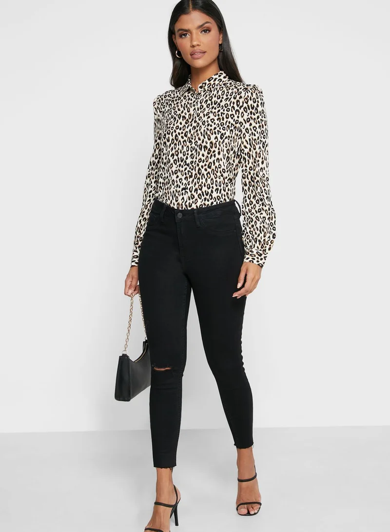 NEW LOOK Ripped Fray Hem Skinny Jeans