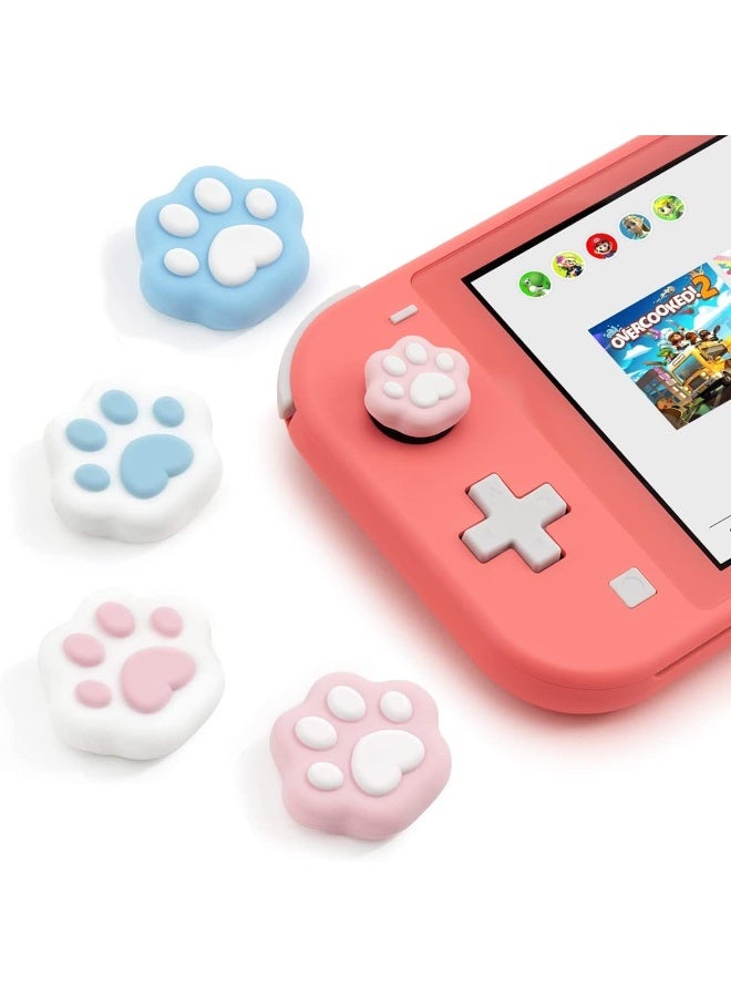 ECVV 4PCS Cat Paw Thumb Grip Caps Soft Silicone Joystick Cover for Joy-Con Controller - Image 1