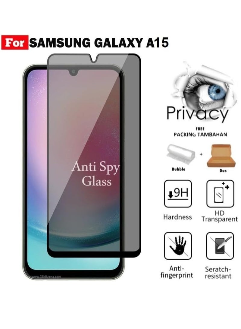 BORTONY Samsung Galaxy A15 Privacy Tempered Glass Anti-Peep 9H Hardness Tempered Glass Anti-Spy Privacy Protector Film for Galaxy A15 4G/5G - Image 3