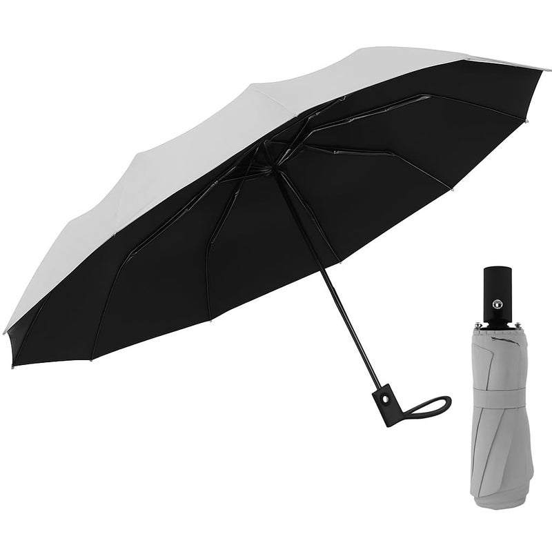 PRANIJ One-Click Auto Open/Close 3-Fold Travel Umbrella For Women, Men, & Kids, Sun & UV Protection Compact Lightweight Windproof Umbrella for Rain - Image 1