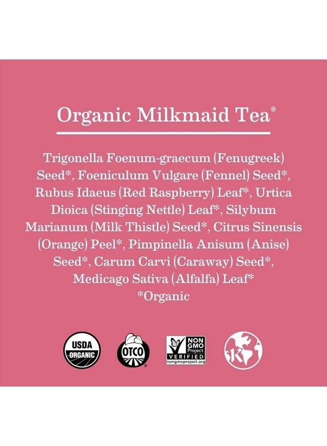 Earth Mama شاي ميلك ميد® العضوي | أكياس شاي عشبي لدعم الرضاعة الطبيعية، مكمل رضاعة خالي من الكافيين لزيادة إنتاج حليب الثدي، مع الشوك المقدس والحلبة (16 قطعة، عبوتين) - Image 4
