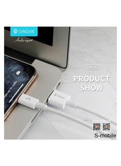 Celebrat CB-24 Portable USB To Type-C Fast Charge And Data Transmission Cable With Flat wire Design And Practical Fits Mobile Phone 3A / 1.2M- White - pzsku/ZB3488F45562513954786Z/45/_/1731408832/cbae539e-1d04-4d02-89ba-914db1e59550