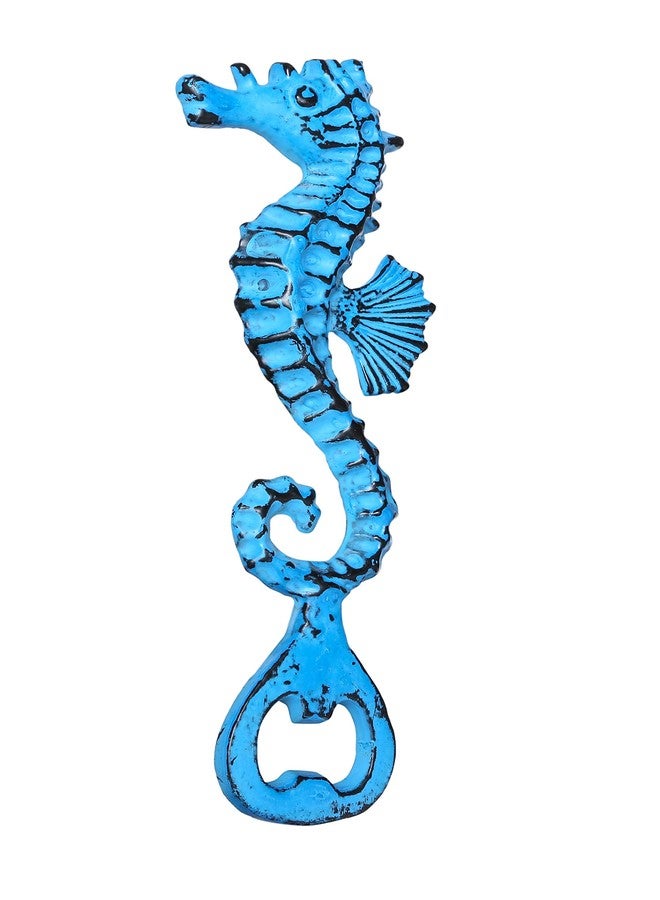 Two Moustaches Vintage Sea Horse Design Bottle Opener - Rustic Blue - Image 2