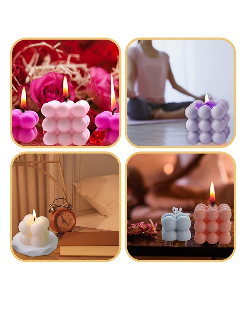 Captaintech 2 Pcs 3D Soy Candle Silicone Molds Handmade Soap Ornament Mold, Candles Moulds with 100 Pcs Candle Wicks and 3 Pcs Wick Centering Devices for DIY Crafts Making Handicrafts Candle Decorations - Image 4