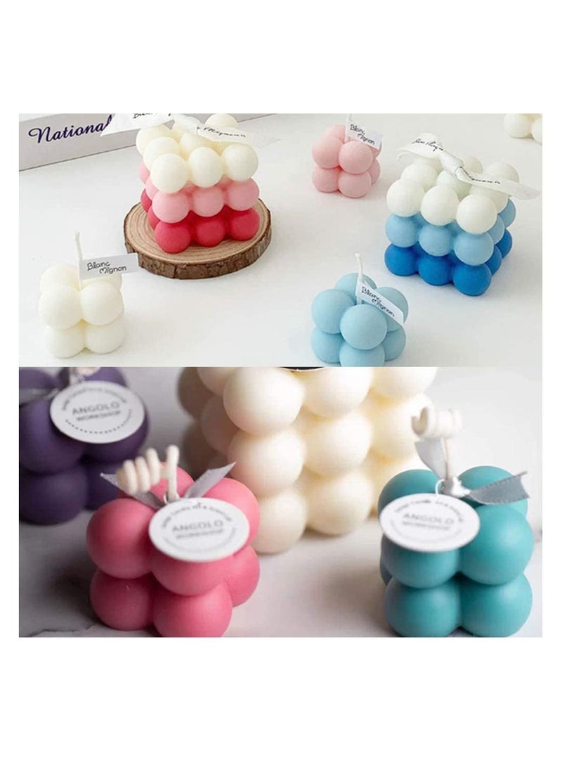 Captaintech 2 Pcs 3D Soy Candle Silicone Molds Handmade Soap Ornament Mold, Candles Moulds with 100 Pcs Candle Wicks and 3 Pcs Wick Centering Devices for DIY Crafts Making Handicrafts Candle Decorations - Image 2