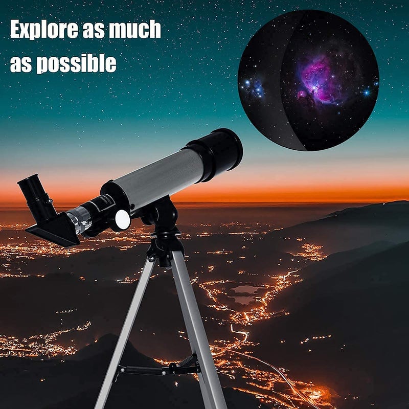 HELLARO تلسكوب فلكي زوم 90X HD للتصوير الخارجي للأرض والسماء، تلسكوب فضائي مع حامل ثلاثي للأطفال والمبتدئين - Image 2