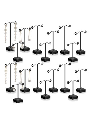 18 Pcs Metal Earring Holder Earring Display Stand SYOSI T Bar Earring Organizer Countertop Earring Hanger Hanging Jewelry Towers with Acrylic Base, Three Sizes 3.5 Inch 4.2 Inch 5 Inch (Black) - pzsku/ZB348B30A8D4EBF643D99Z/45/_/1698664951/42515d8d-f49e-4be3-b26c-ca309ecba567
