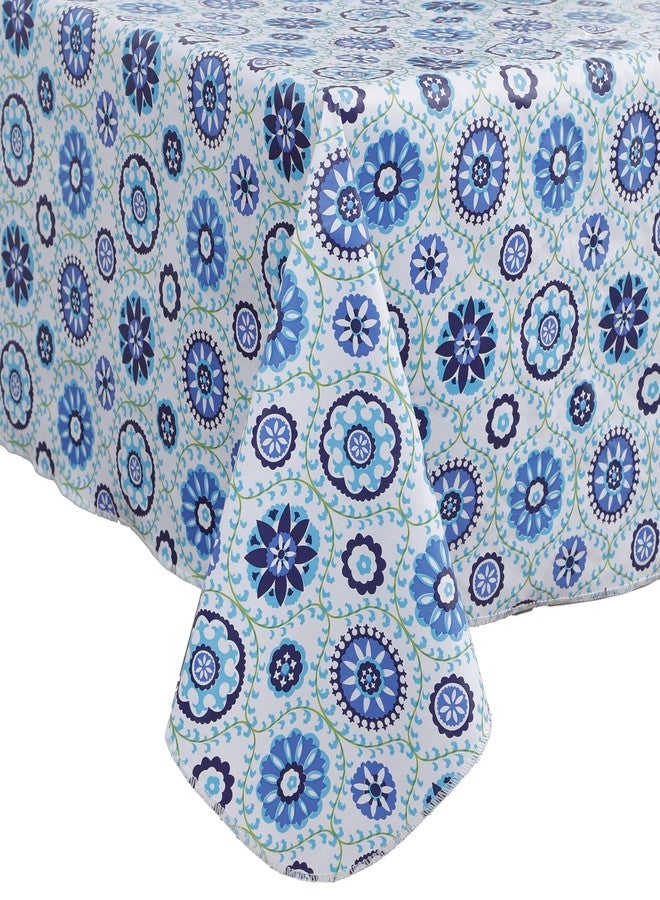 Walrus Heavy Duty Vinyl Tablecloth with Flannel Backing Waterproof Oil-Proof Plastic Table Cloth Stain-Resistant Wipeable Rectangle or Square Table Cover for Indoor and Outdoor (Floral Vine,60x84 Inch) - Image 1