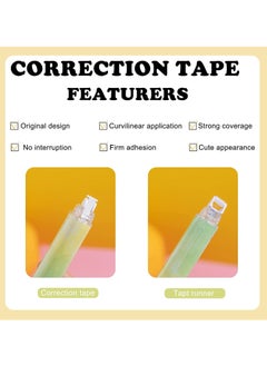 SYOSI White Out Correction Tape and Double Sided Tape Roller, lovely Quick Dry Japan White Out, with Permanent Adhesive Tape Runner, for School Office Instant Correction & Scrapbook Supplies  - Image 4