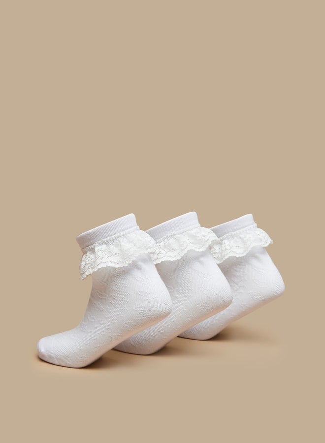 LBL Boys's Lace Detail Crew Length Socks - Set of 3 - Image 3