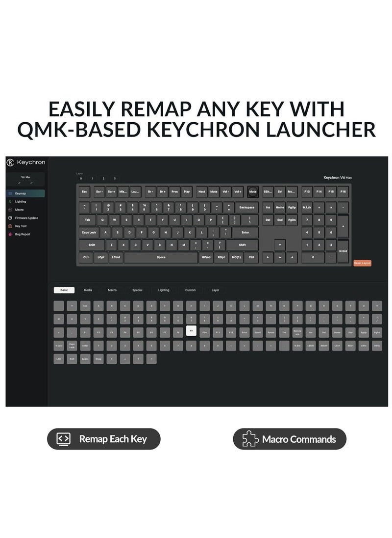 Keychron V6 Max QMK/VIA Wireless Mechanical Keyboard, Gateron Jupiter Red Key Switch, 100% Full-Size, Tri-Mode Connectivity (2.4GHz, BT, Wired), English-Arabic Layout, V6M-D1-AR - pzsku/ZB348C6B5DC8137172853Z/45/_/1730553870/69411f21-6894-4855-ba36-c67f5a3eee4c