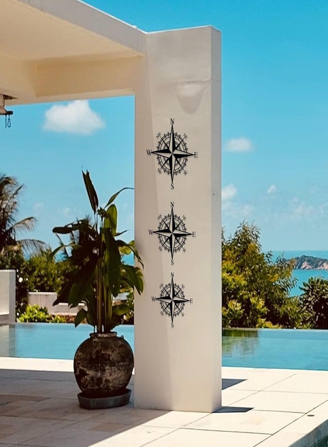 BLIND SHOP Metal Nautical Compass Art Wall Decor Black Hollow Line Wall Sculpture for Office, Bedroom, Living Room, Beach Theme Decoration - Image 4