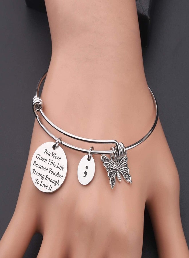 Lywjyb Birdgot Semicolon Gift Mental Health Suicide Depression Awareness Punctuation Gift(Given This Life Semicolon bg) - Image 3